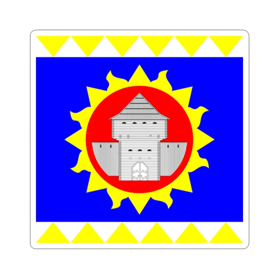 Flag of Ladyzhyn (Ukraine) STICKER Vinyl Kiss-Cut Decal 2 Inch White - The Sticker Space