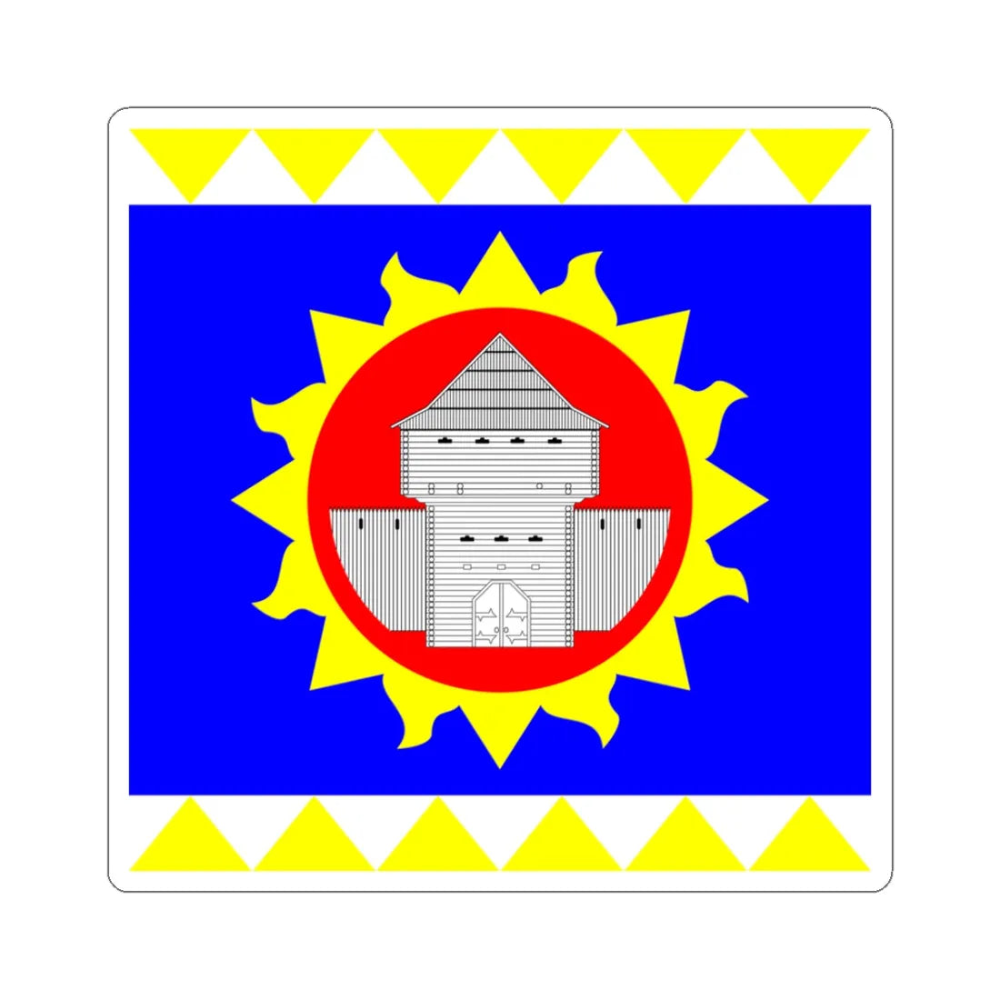 Flag of Ladyzhyn (Ukraine) STICKER Vinyl Kiss-Cut Decal 3 Inch White - The Sticker Space