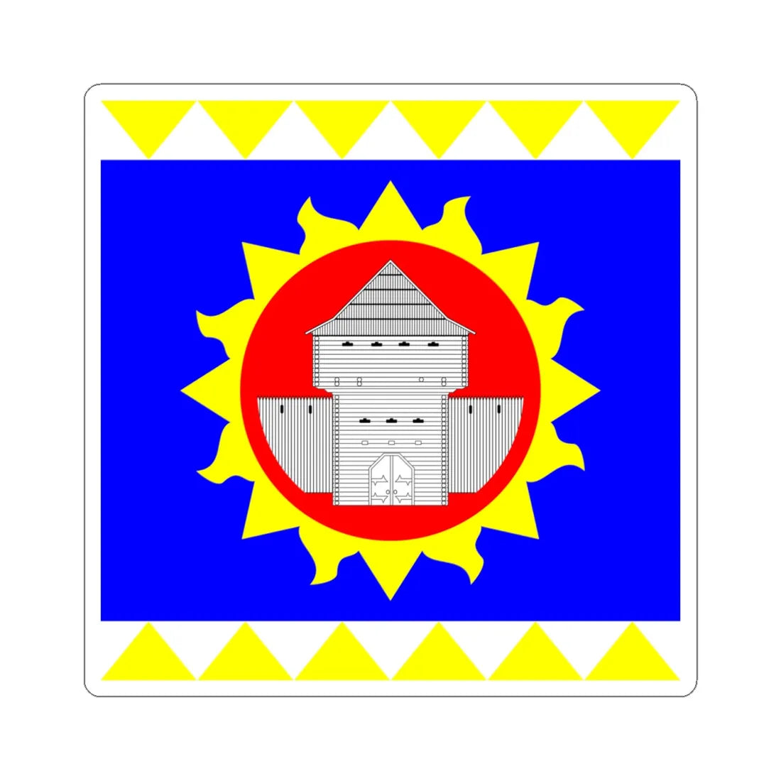 Flag of Ladyzhyn (Ukraine) STICKER Vinyl Kiss-Cut Decal 4 Inch White - The Sticker Space