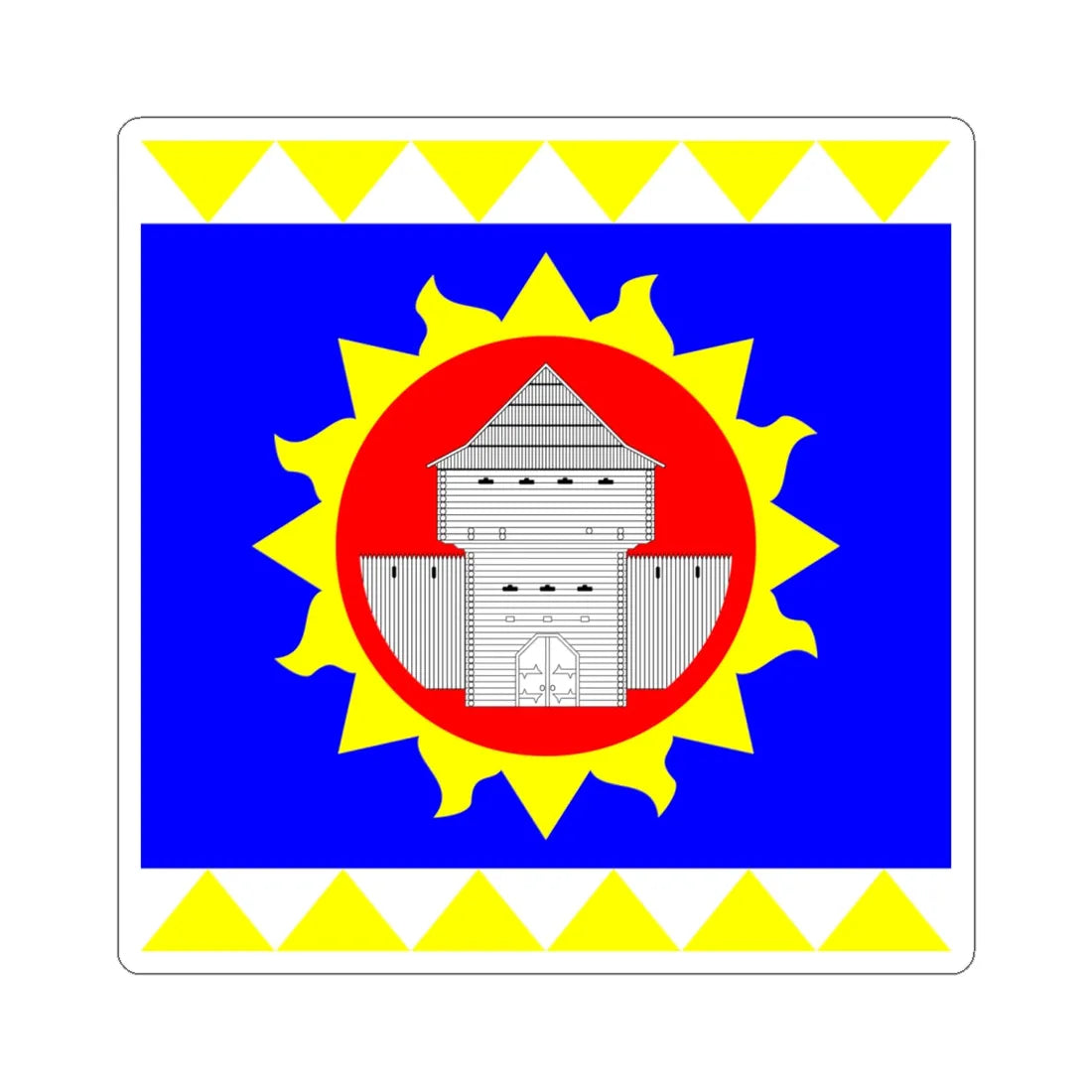 Flag of Ladyzhyn (Ukraine) STICKER Vinyl Kiss-Cut Decal 6 Inch White - The Sticker Space