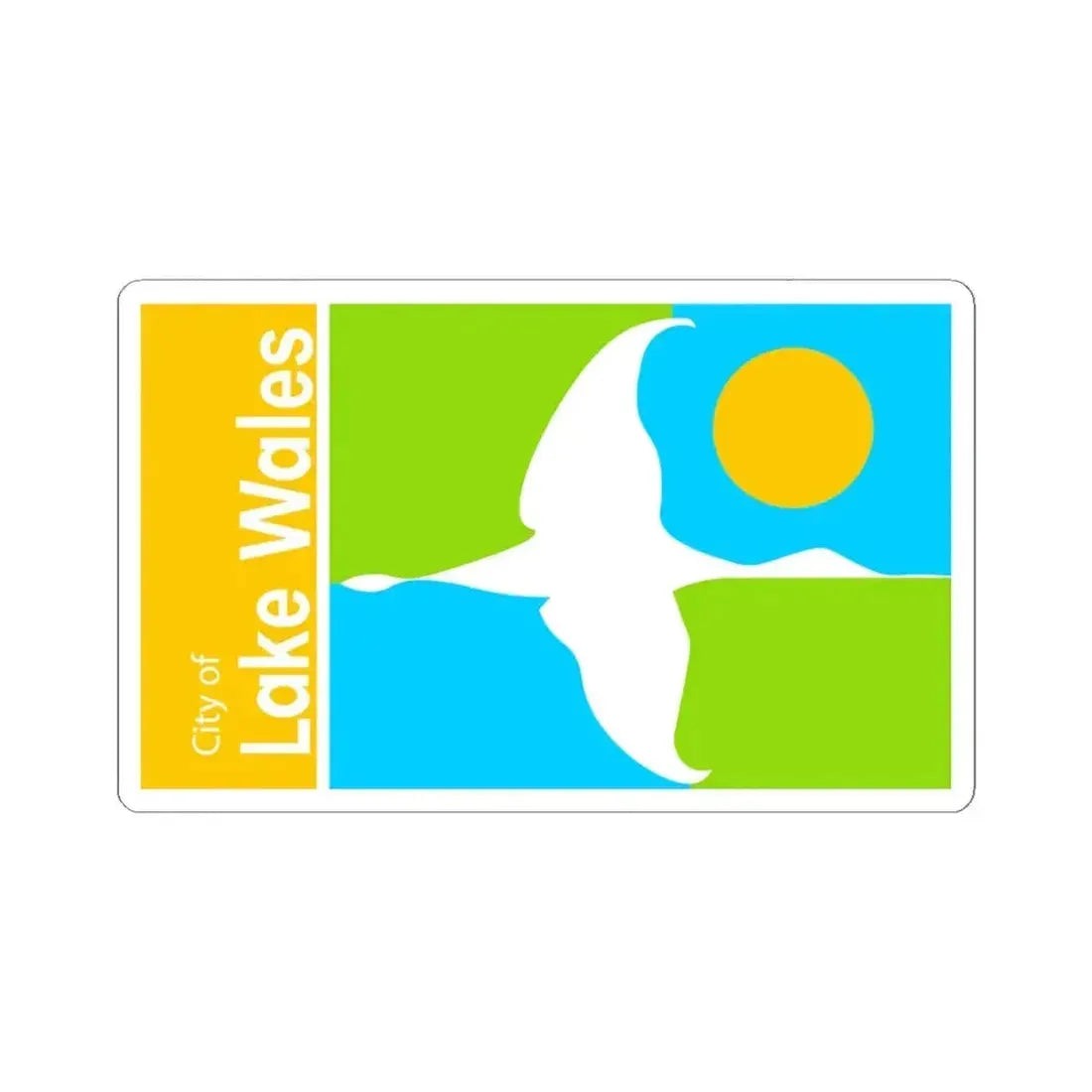 Flag of Lake Wales Florida (United States) STICKER Vinyl Kiss-Cut Decal 4 Inch White - The Sticker Space