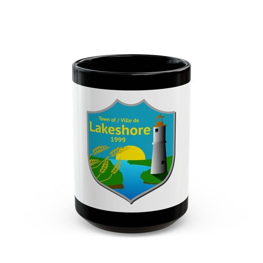 Flag of Lakeshore Ontario Canada - Black Coffee Mug-15oz-The Sticker Space