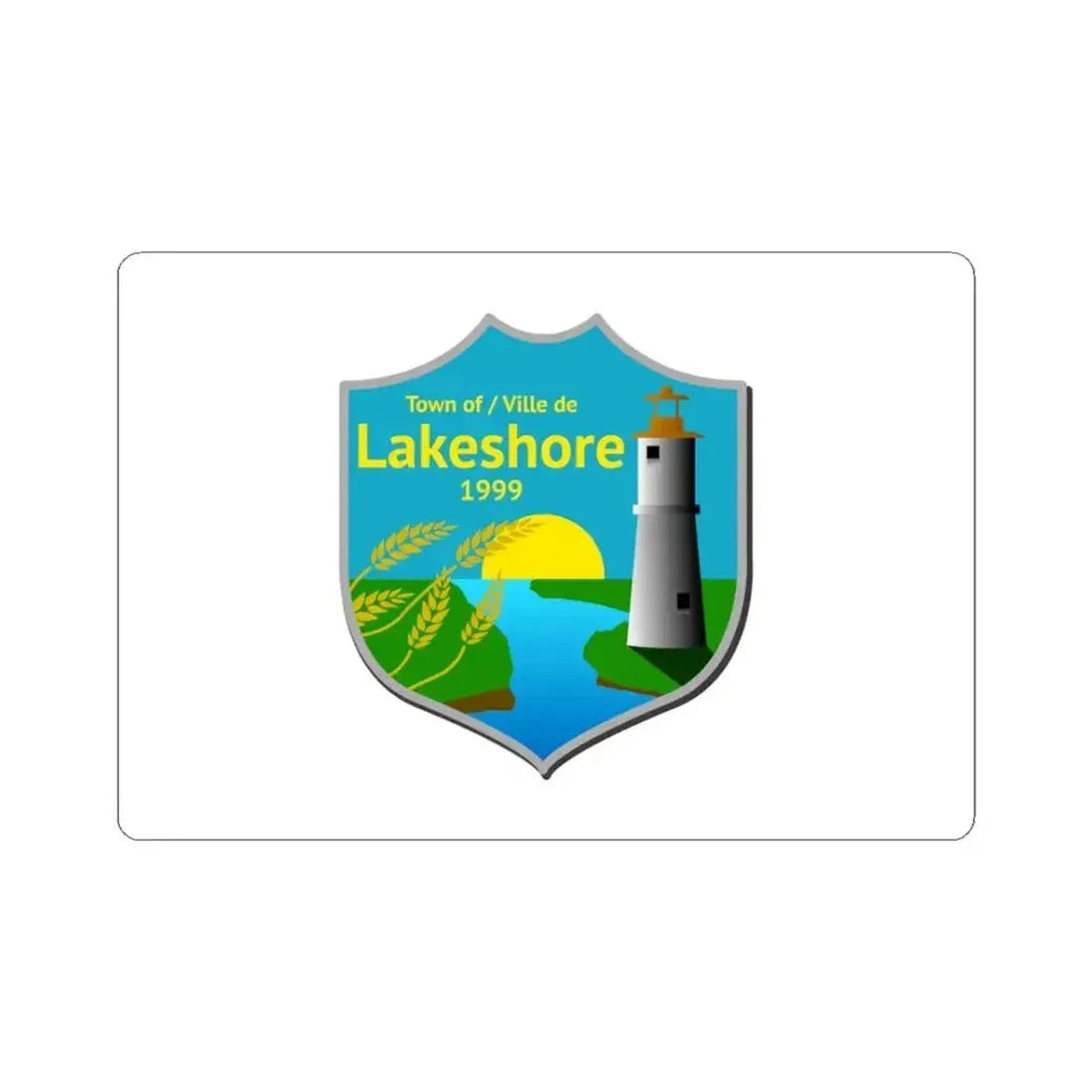 Flag of Lakeshore Ontario Canada - STICKER Vinyl Kiss-Cut Decal 3 Inch White - The Sticker Space