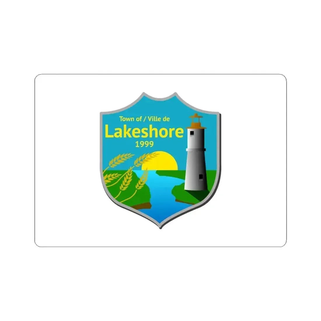 Flag of Lakeshore Ontario Canada - STICKER Vinyl Kiss-Cut Decal 4 Inch White - The Sticker Space