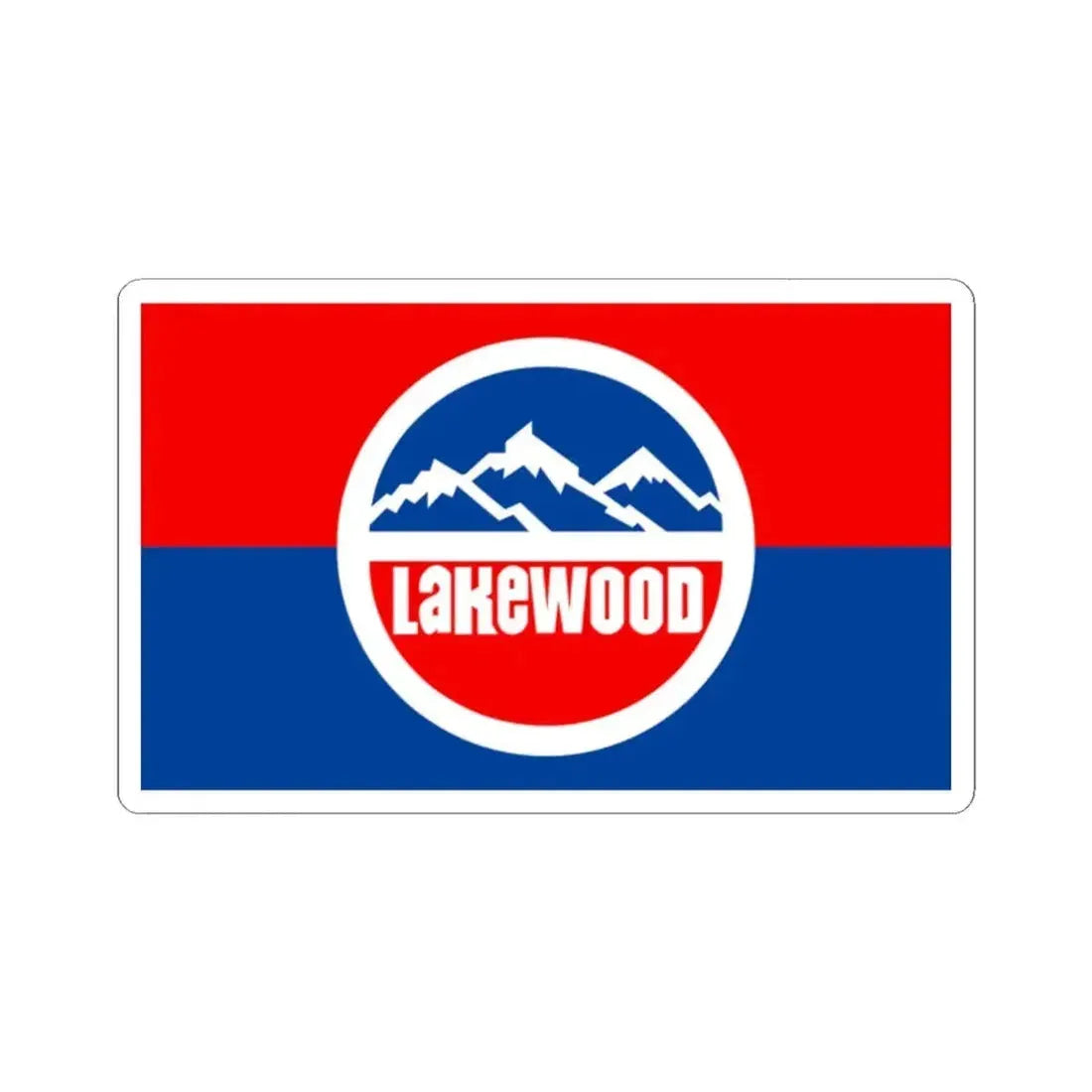 Flag of Lakewood Colorado (United States) STICKER Vinyl Kiss-Cut Decal 2 Inch White - The Sticker Space
