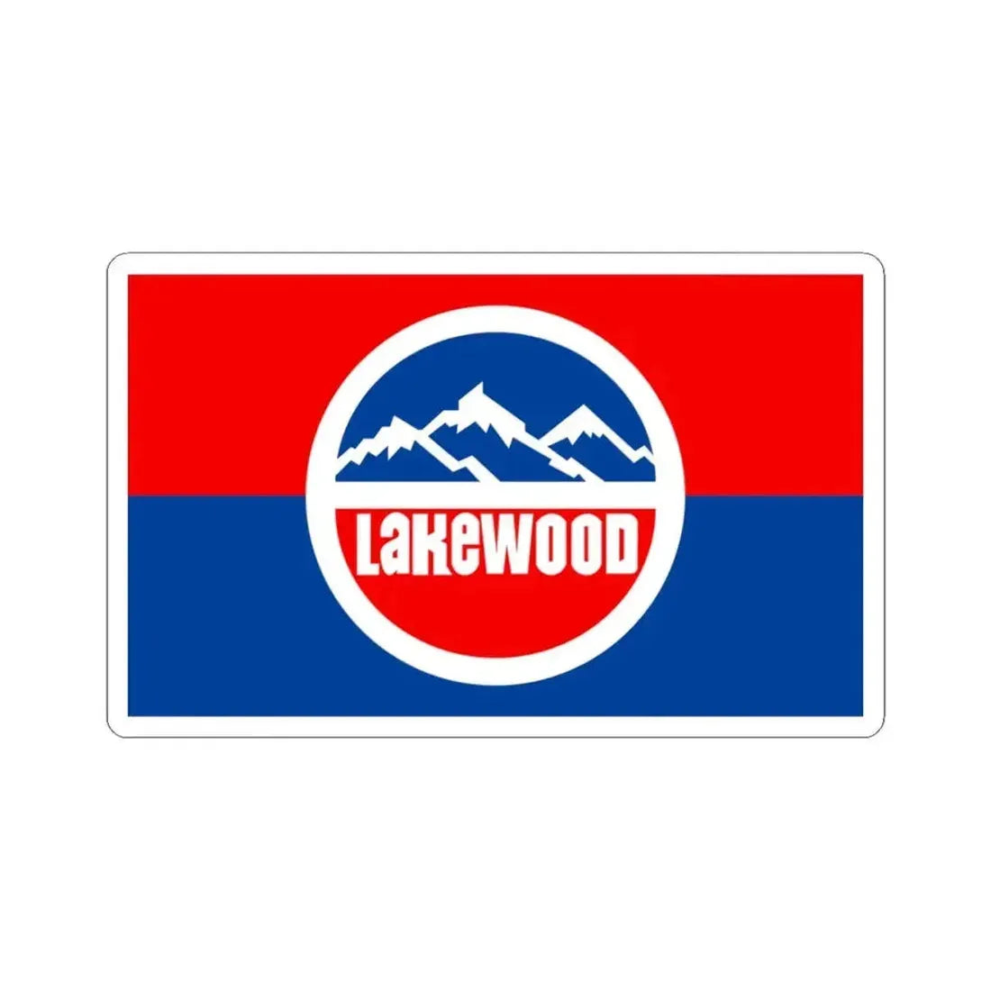 Flag of Lakewood Colorado (United States) STICKER Vinyl Kiss-Cut Decal 3 Inch White - The Sticker Space