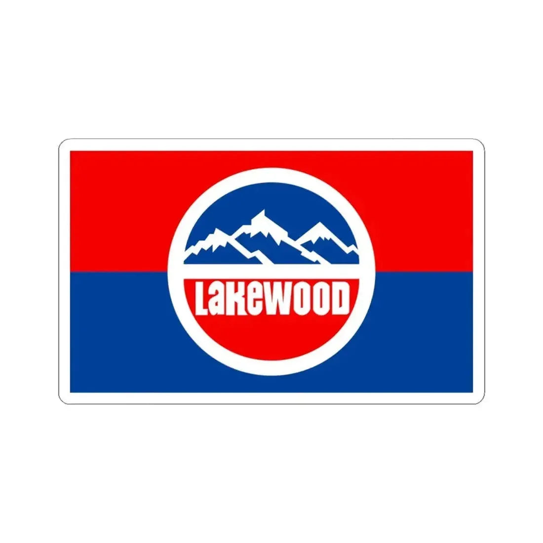 Flag of Lakewood Colorado (United States) STICKER Vinyl Kiss-Cut Decal 4 Inch White - The Sticker Space