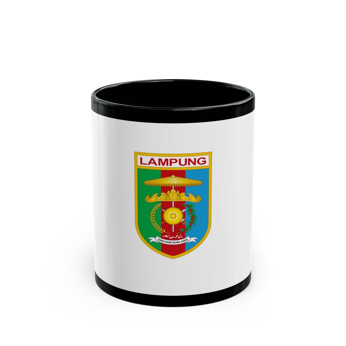 Flag of Lampung Indonesia - Black Coffee Mug-11oz-The Sticker Space