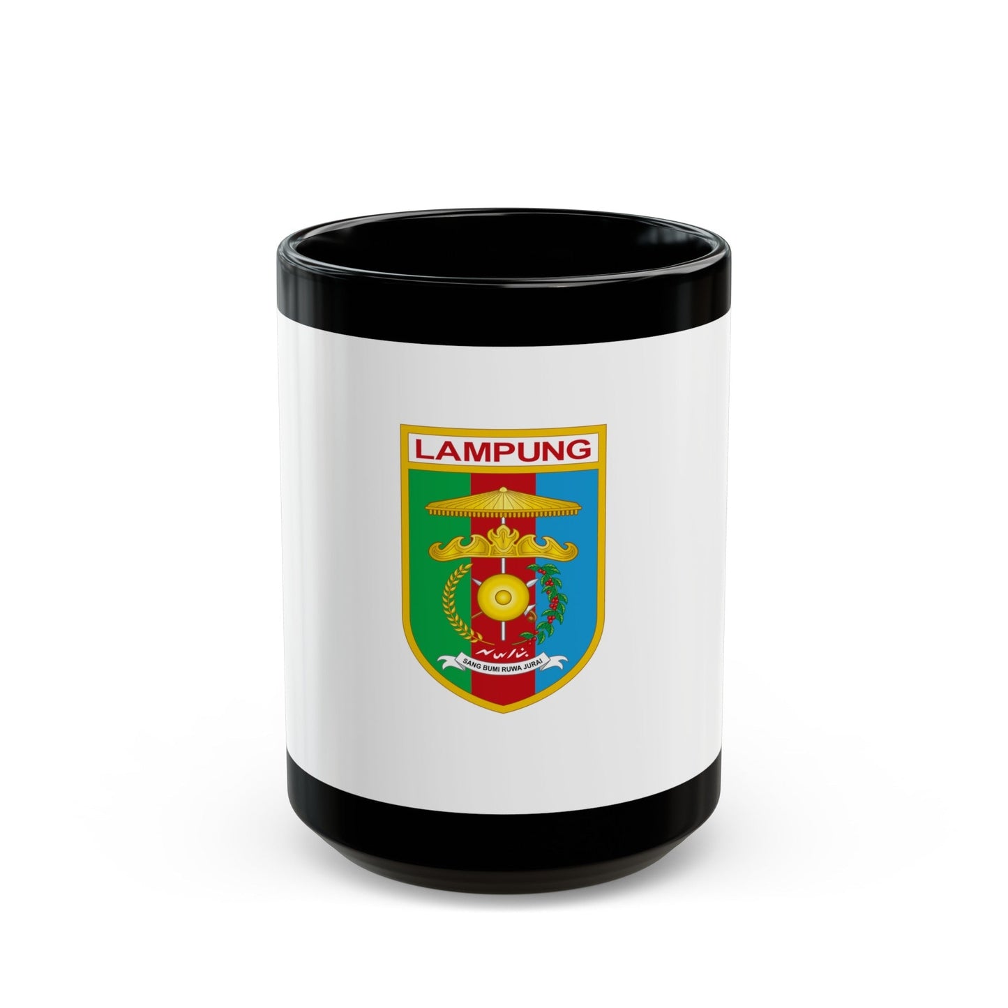 Flag of Lampung Indonesia - Black Coffee Mug-15oz-The Sticker Space