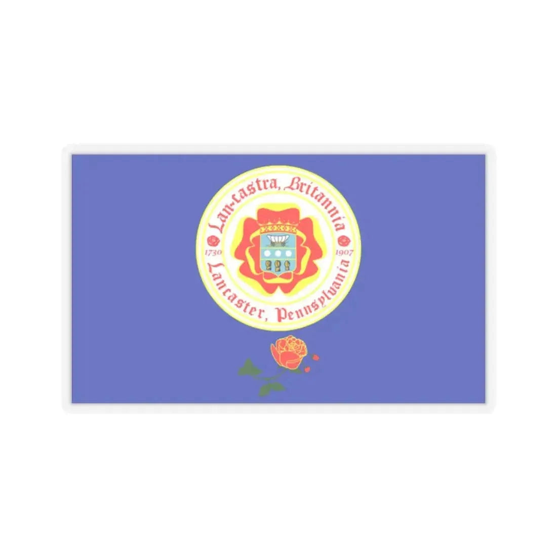 Flag of Lancaster, Pennsylvania - STICKER Vinyl Kiss-Cut Decal 2 Inch Transparent - The Sticker Space