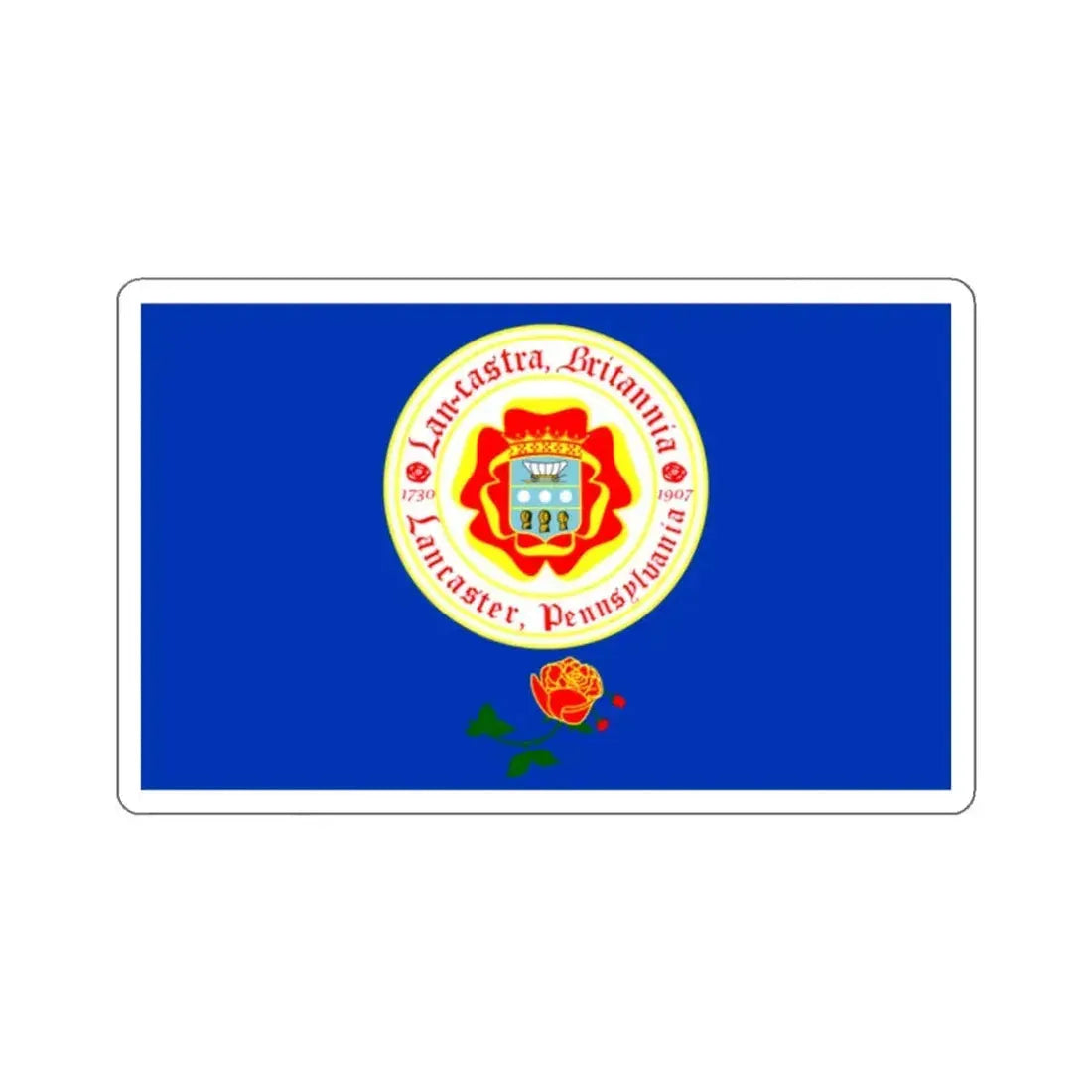 Flag of Lancaster, Pennsylvania - STICKER Vinyl Kiss-Cut Decal 2 Inch White - The Sticker Space