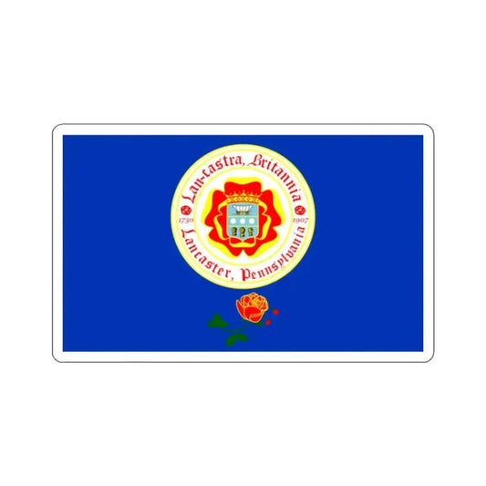 Flag of Lancaster, Pennsylvania - STICKER Vinyl Kiss-Cut Decal 2 Inch White - The Sticker Space