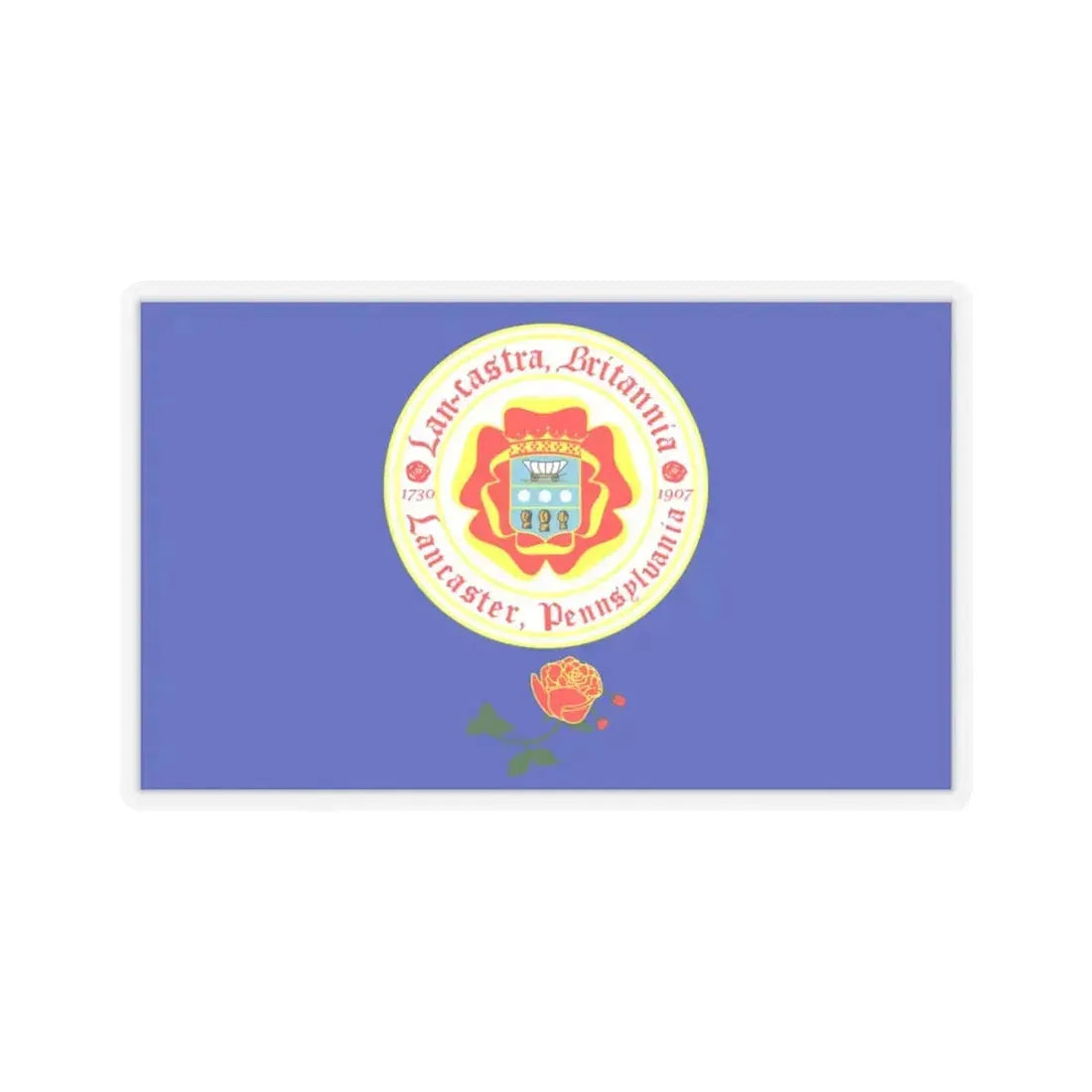 Flag of Lancaster, Pennsylvania - STICKER Vinyl Kiss-Cut Decal 3 Inch Transparent - The Sticker Space