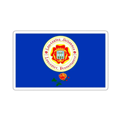 Flag of Lancaster, Pennsylvania - STICKER Vinyl Kiss-Cut Decal 3 Inch White - The Sticker Space