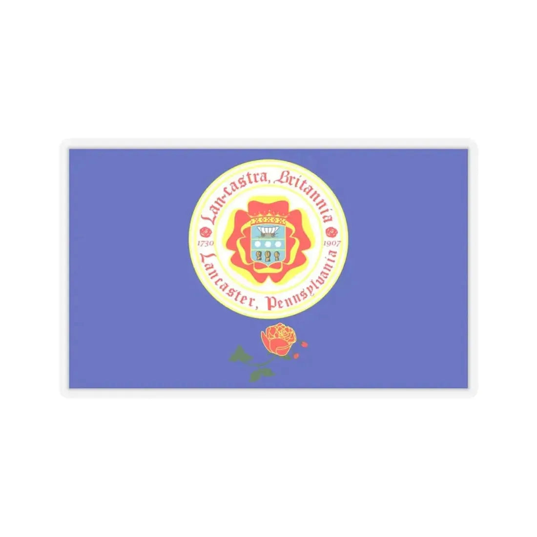 Flag of Lancaster, Pennsylvania - STICKER Vinyl Kiss-Cut Decal 4 Inch Transparent - The Sticker Space