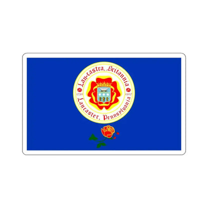 Flag of Lancaster, Pennsylvania - STICKER Vinyl Kiss-Cut Decal 4 Inch White - The Sticker Space