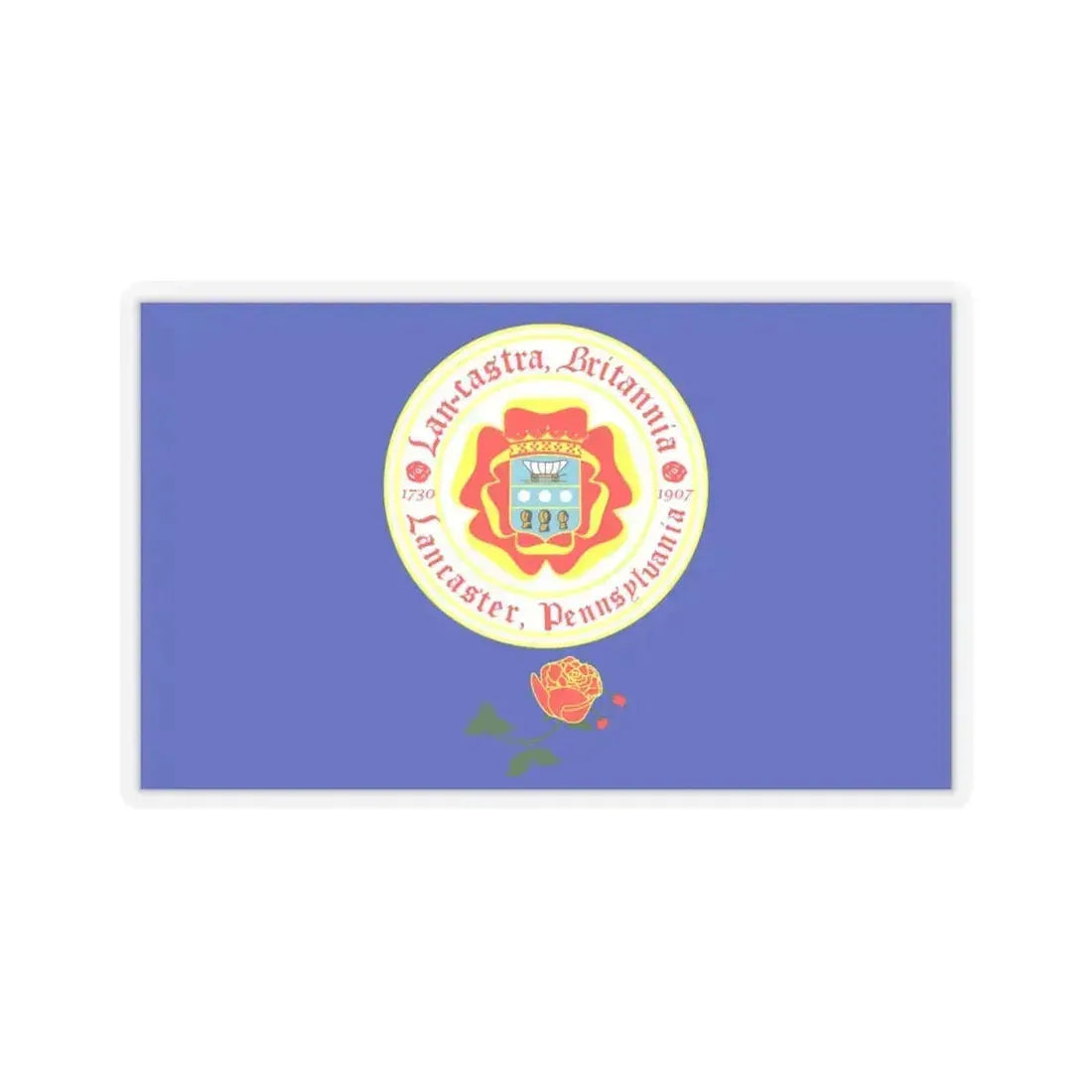 Flag of Lancaster, Pennsylvania - STICKER Vinyl Kiss-Cut Decal 6 Inch Transparent - The Sticker Space