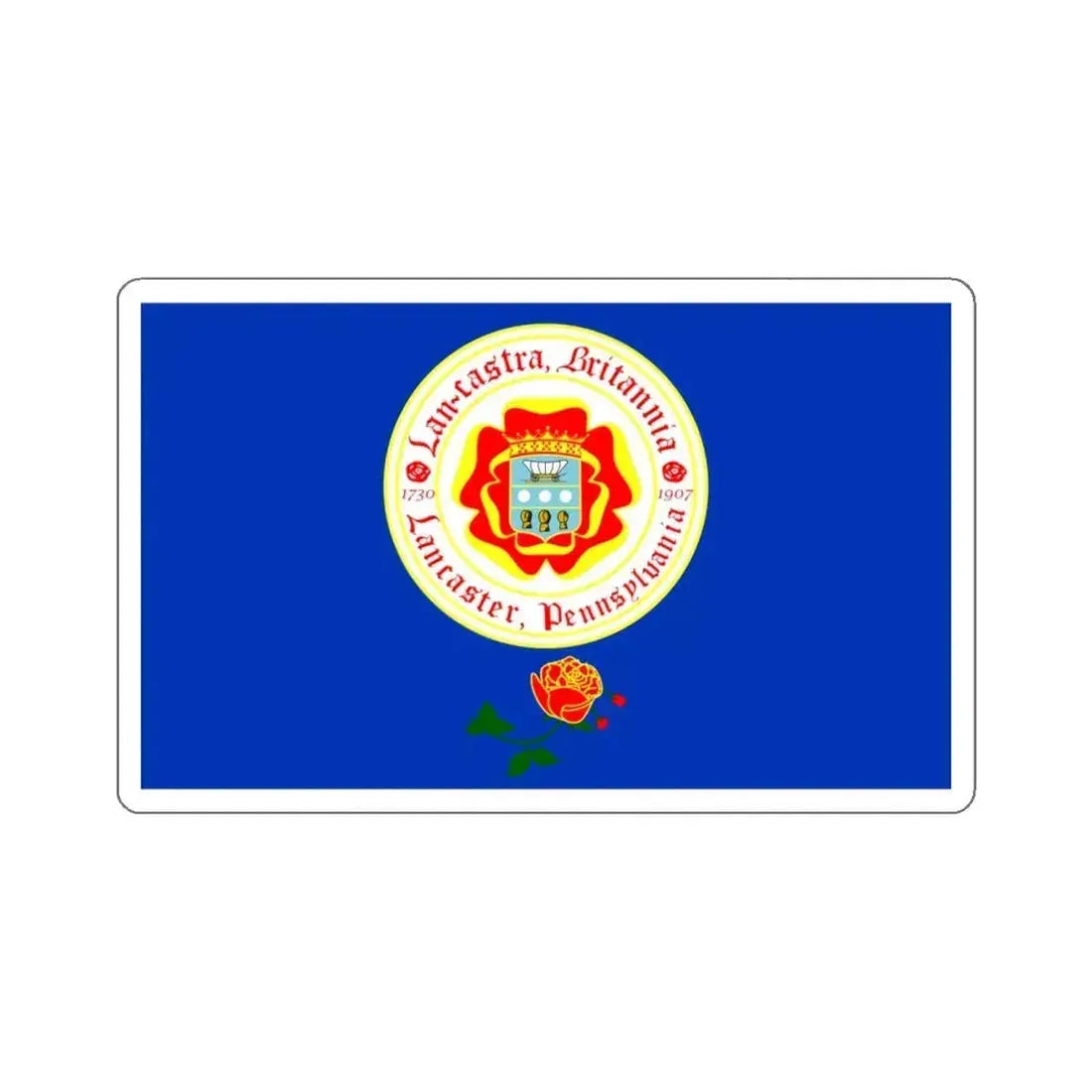 Flag of Lancaster, Pennsylvania - STICKER Vinyl Kiss-Cut Decal 6 Inch White - The Sticker Space