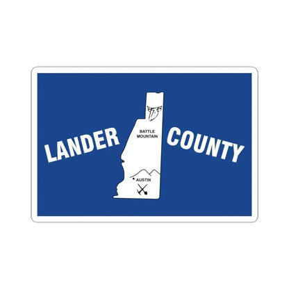 Flag of Lander County Nevada (United States) STICKER Vinyl Kiss-Cut Decal 3 Inch White - The Sticker Space
