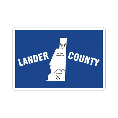Flag of Lander County Nevada (United States) STICKER Vinyl Kiss-Cut Decal 6 Inch White - The Sticker Space