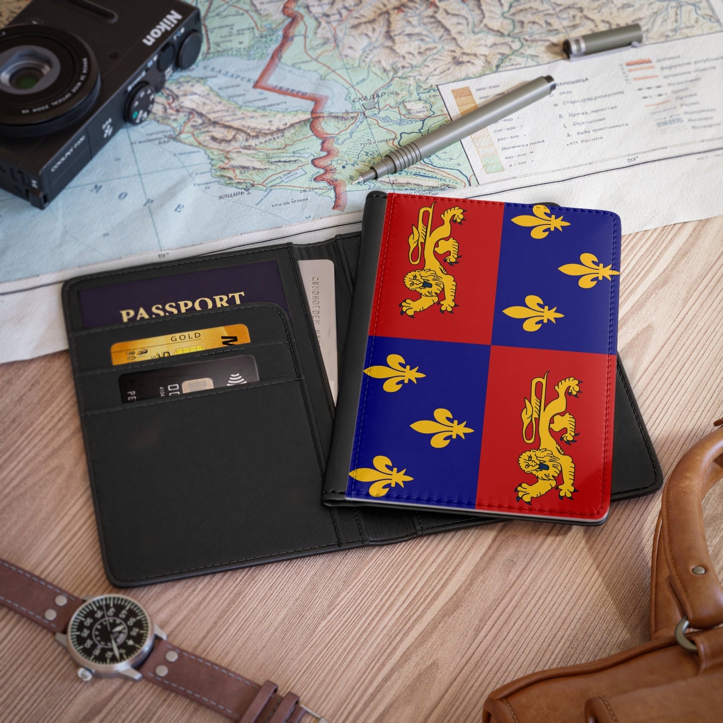 Flag of Landes France - Passport Holder-3.9" x 5.8"-The Sticker Space