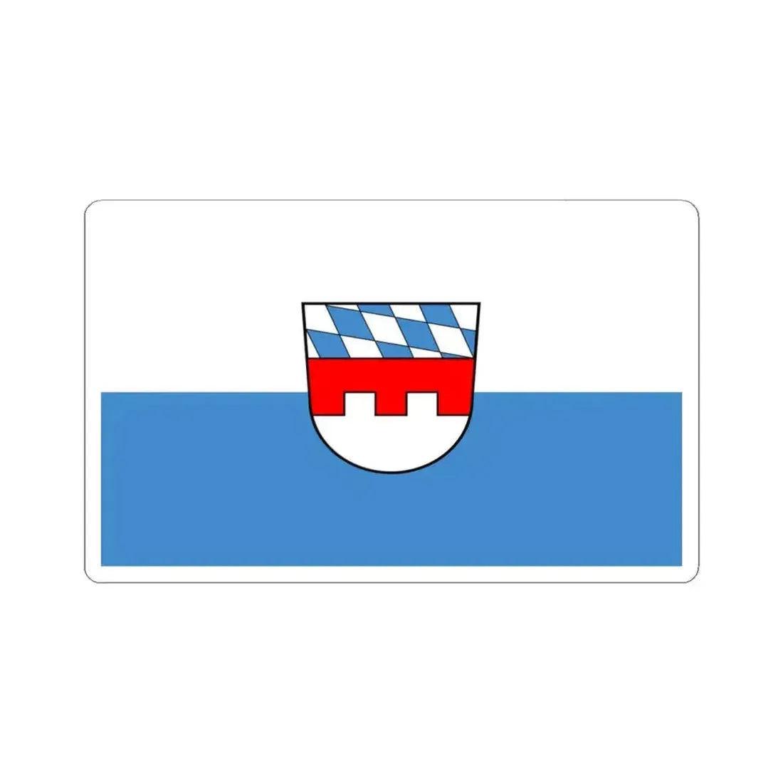 Flag of Landshut 2 Germany - STICKER Vinyl Kiss-Cut Decal 4 Inch White - The Sticker Space