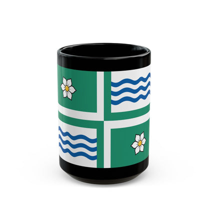 Flag of Langley British Columbia Canada - Black Coffee Mug-15oz-The Sticker Space