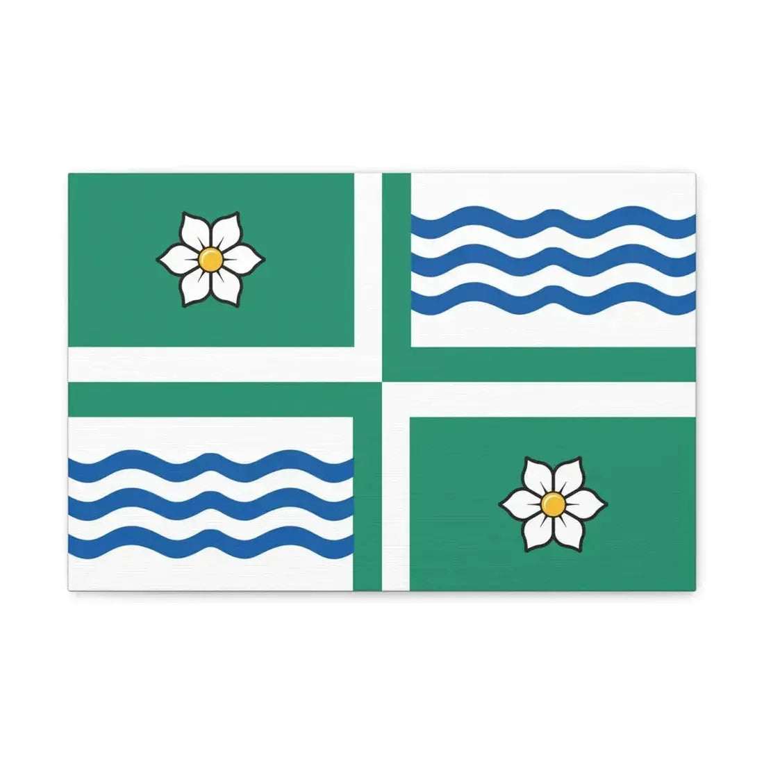 Flag of Langley British Columbia Canada - Canvas Wall Art 18″ x 12″ 1.25" - The Sticker Space