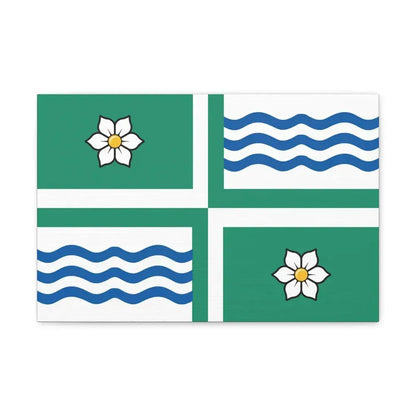 Flag of Langley British Columbia Canada - Canvas Wall Art 18″ x 12″ 1.25" - The Sticker Space