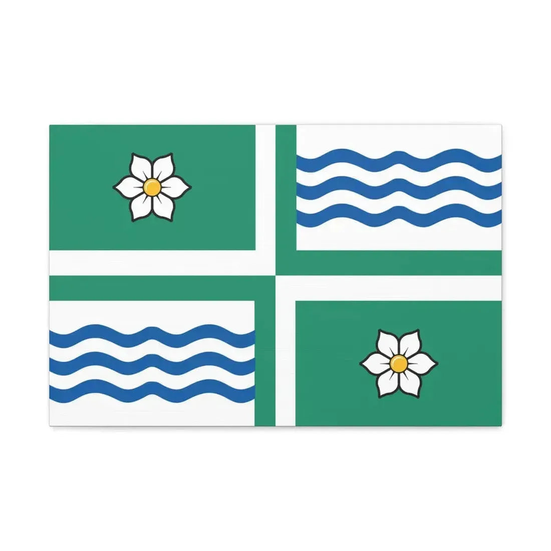 Flag of Langley British Columbia Canada - Canvas Wall Art 24″ x 16″ 1.25" - The Sticker Space