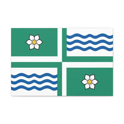 Flag of Langley British Columbia Canada - Canvas Wall Art 24″ x 16″ 1.25" - The Sticker Space