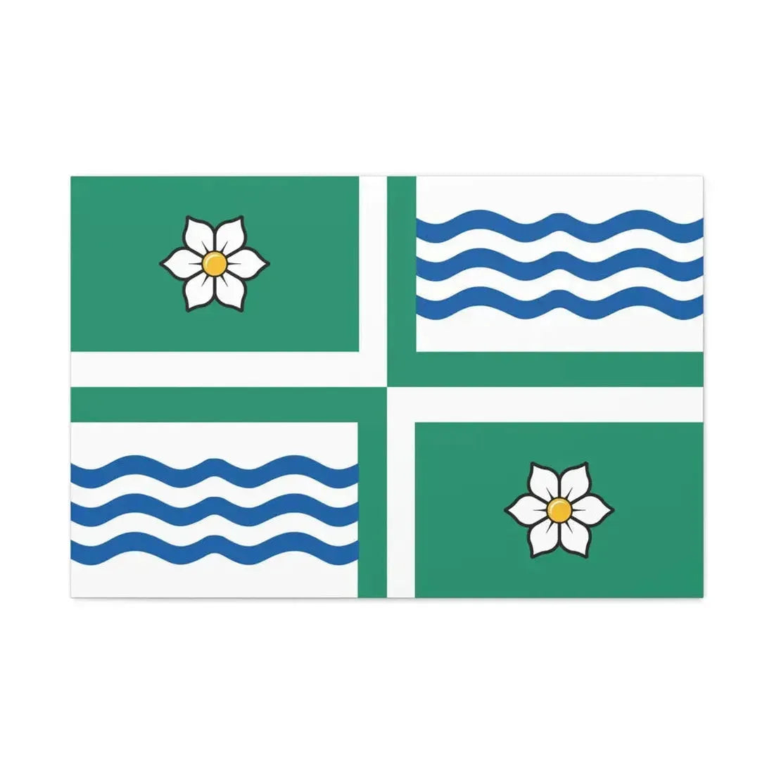 Flag of Langley British Columbia Canada - Canvas Wall Art 36" x 24" 1.25" - The Sticker Space