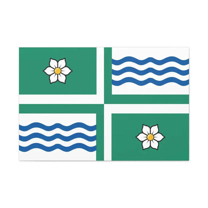 Flag of Langley British Columbia Canada - Canvas Wall Art 36" x 24" 1.25" - The Sticker Space