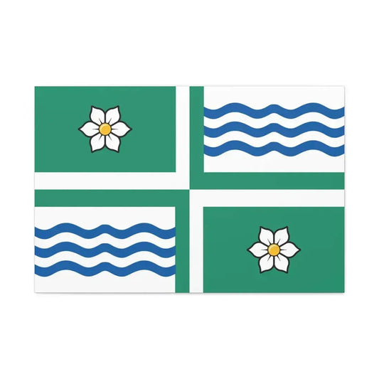 Flag of Langley British Columbia Canada - Canvas Wall Art 36" x 24" 1.25" - The Sticker Space