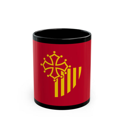 Flag of Languedoc Roussillon France - Black Coffee Mug-11oz-The Sticker Space