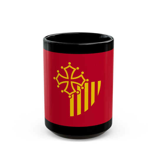 Flag of Languedoc Roussillon France - Black Coffee Mug-15oz-The Sticker Space