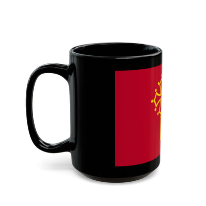 Flag of Languedoc Roussillon France - Black Coffee Mug-The Sticker Space