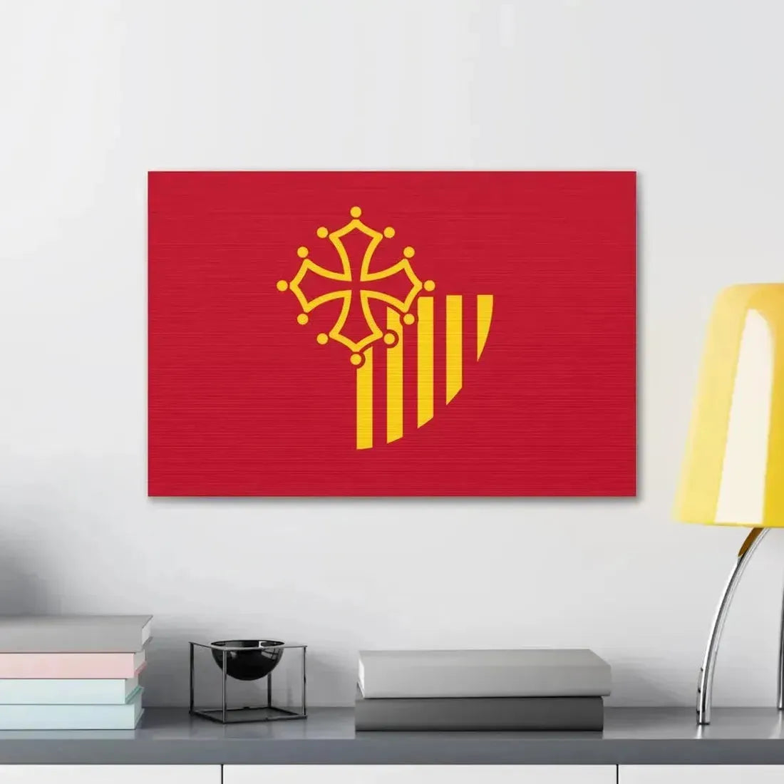 Flag of Languedoc Roussillon France - Canvas Wall Art - The Sticker Space