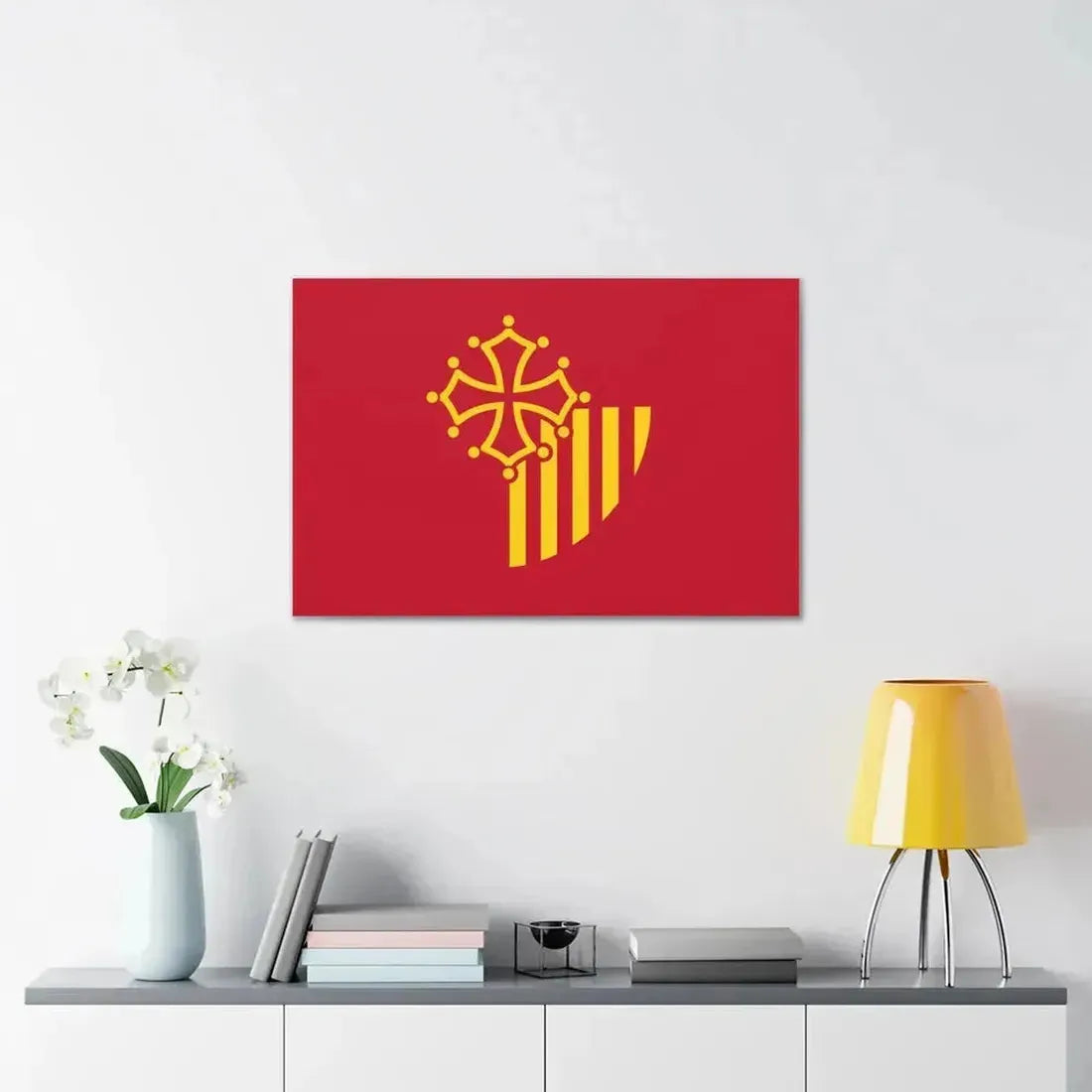 Flag of Languedoc Roussillon France - Canvas Wall Art - The Sticker Space