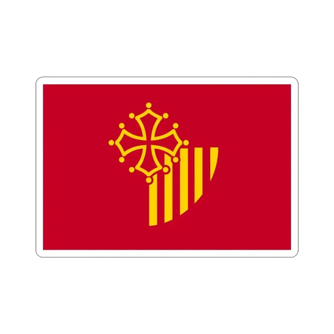Flag of Languedoc Roussillon France STICKER Vinyl Die-Cut Decal 3 Inch - The Sticker Space