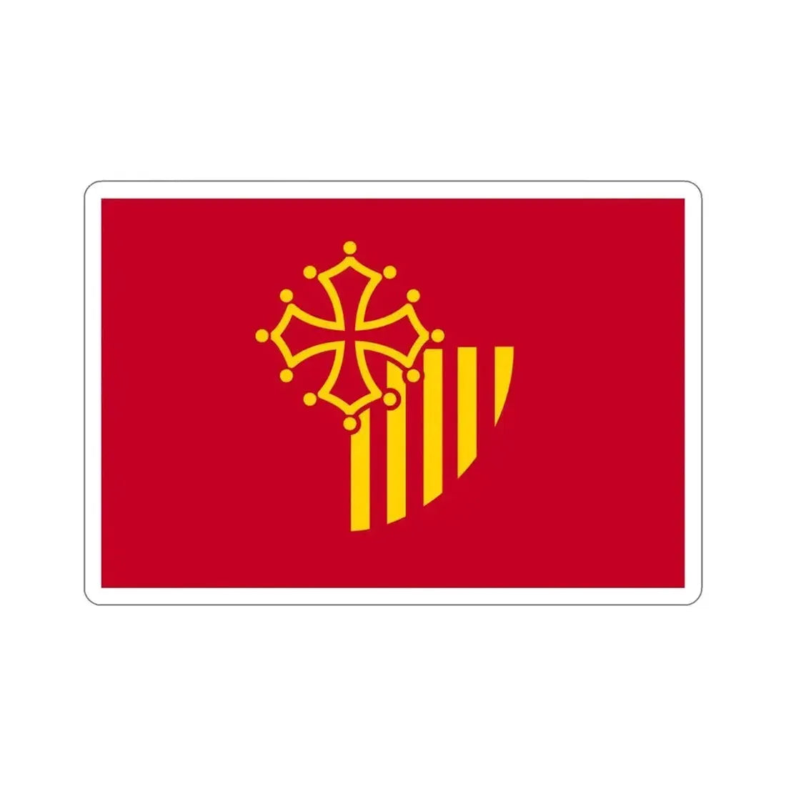 Flag of Languedoc Roussillon France STICKER Vinyl Die-Cut Decal - The Sticker Space