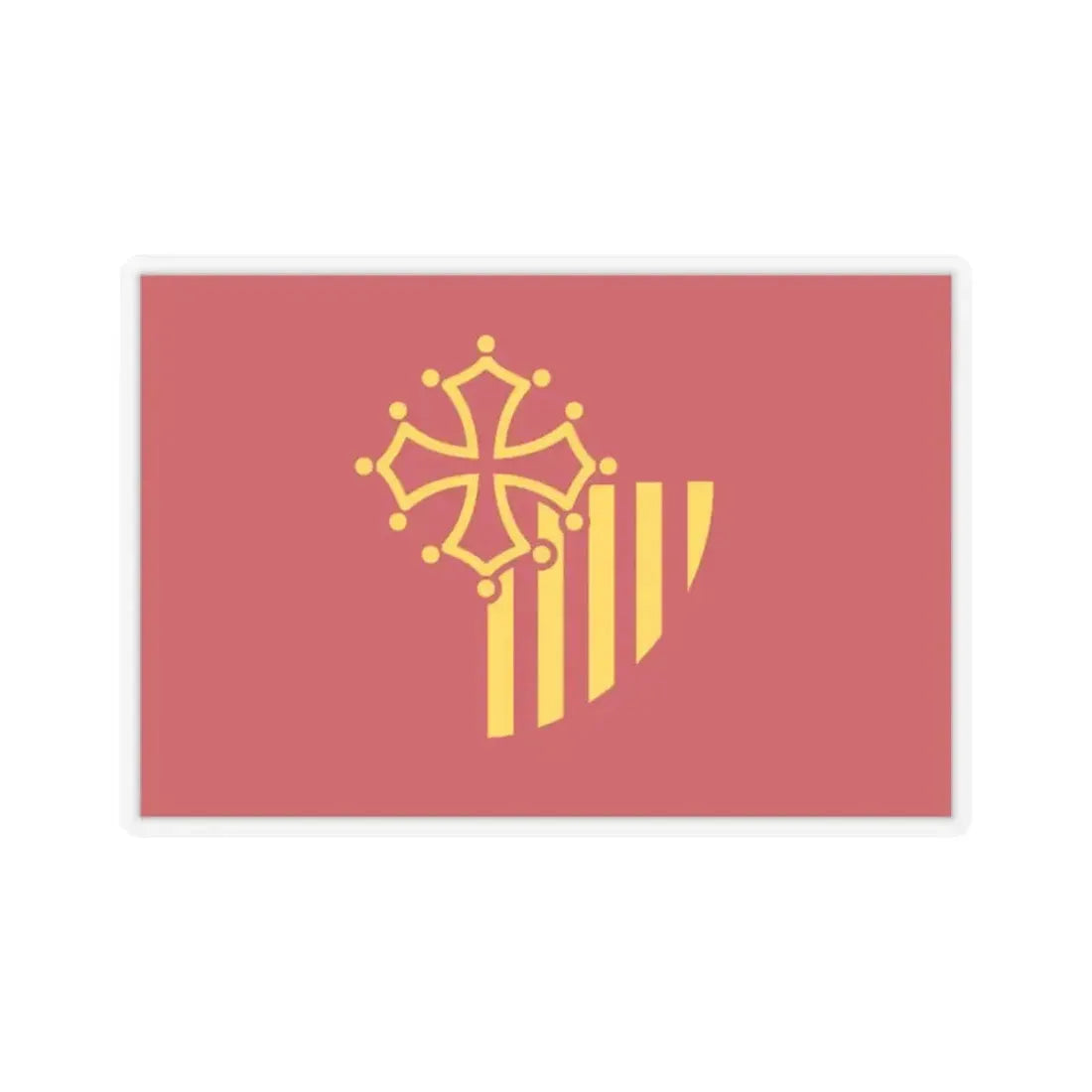 Flag of Languedoc Roussillon France - STICKER Vinyl Kiss-Cut Decal 2 Inch Transparent - The Sticker Space