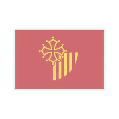 Flag of Languedoc Roussillon France - STICKER Vinyl Kiss-Cut Decal 2 Inch Transparent - The Sticker Space
