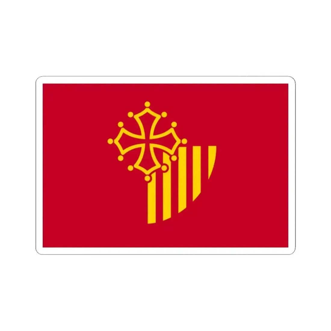 Flag of Languedoc Roussillon France - STICKER Vinyl Kiss-Cut Decal 2 Inch White - The Sticker Space