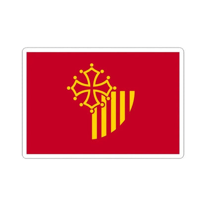 Flag of Languedoc Roussillon France - STICKER Vinyl Kiss-Cut Decal 3 Inch White - The Sticker Space