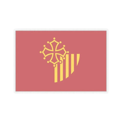 Flag of Languedoc Roussillon France - STICKER Vinyl Kiss-Cut Decal 4 Inch Transparent - The Sticker Space