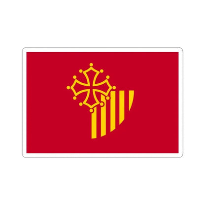 Flag of Languedoc Roussillon France - STICKER Vinyl Kiss-Cut Decal 4 Inch White - The Sticker Space