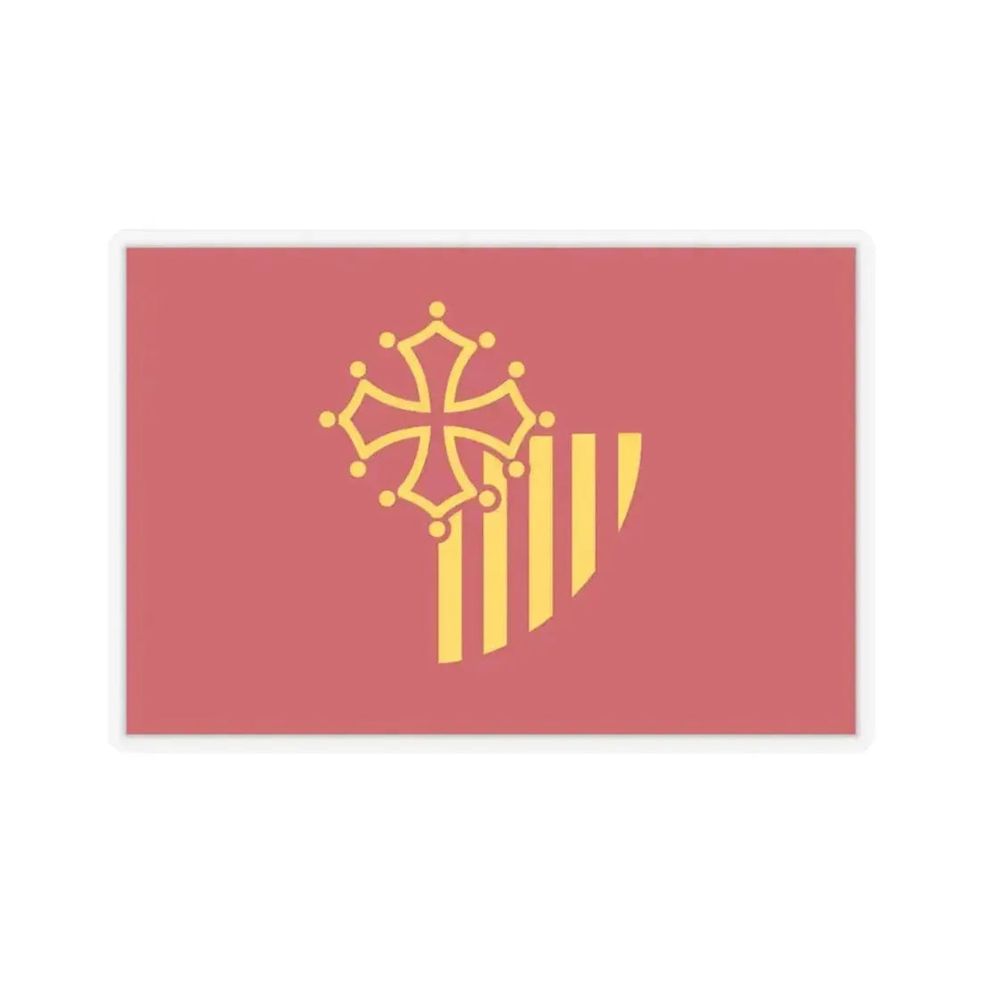 Flag of Languedoc Roussillon France - STICKER Vinyl Kiss-Cut Decal 6 Inch Transparent - The Sticker Space