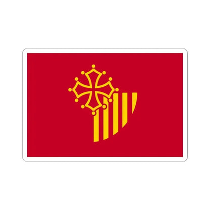 Flag of Languedoc Roussillon France - STICKER Vinyl Kiss-Cut Decal 6 Inch White - The Sticker Space
