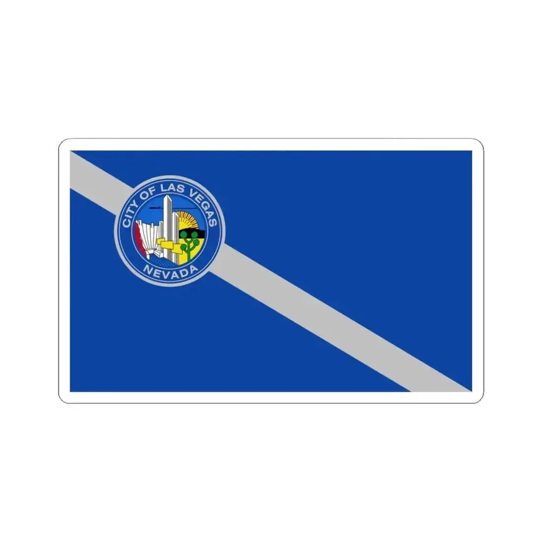 Flag of Las Vegas Nevada (United States) STICKER Vinyl Kiss-Cut Decal 4 Inch White - The Sticker Space
